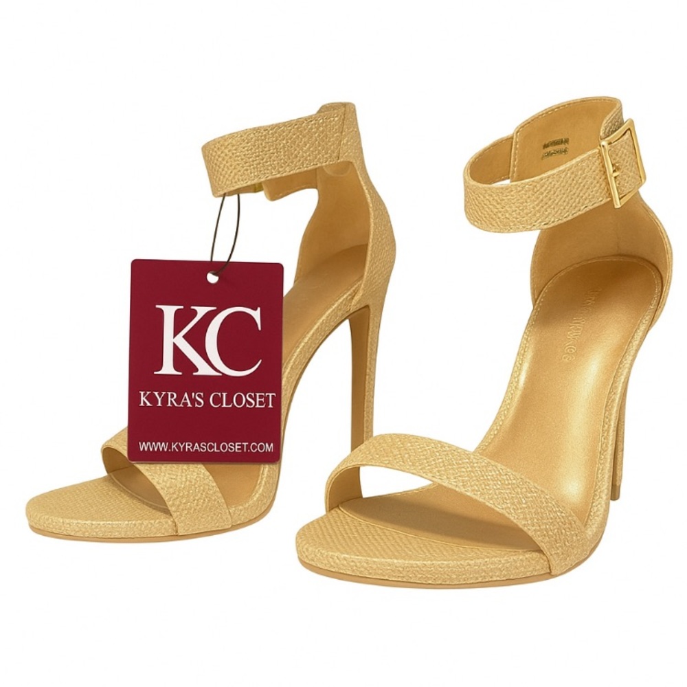 Elegant Gold Strappy Heels Dream Pairs sz 9